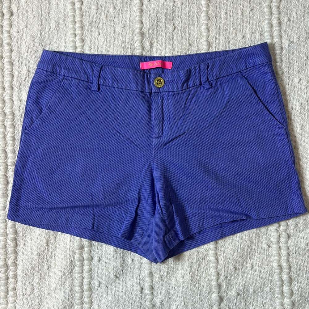 Lily Pulitzer Callahan Stretch Shorts Textured Chino‎ Purple Size 10
